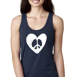 Ladies Peace Tank Top Hippie Heart Peace Ideal Racerback Ladies Peace Tank Top Hippie Heart Peace Ideal Racerback