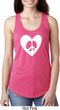 Ladies Peace Tank Top Hippie Heart Peace Ideal Racerback