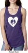 Ladies Peace Tank Top Hippie Heart Peace Ideal Racerback