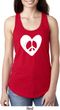 Ladies Peace Tank Top Hippie Heart Peace Ideal Racerback