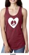 Ladies Peace Tank Top Hippie Heart Peace Ideal Racerback