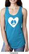 Ladies Peace Tank Top Hippie Heart Peace Ideal Racerback