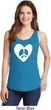 Ladies Peace Tank Top Hippie Heart Peace Tanktop
