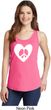 Ladies Peace Tank Top Hippie Heart Peace Tanktop