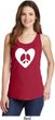 Ladies Peace Tank Top Hippie Heart Peace Tanktop
