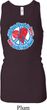 Ladies Peace Tanktop All You Need is Love Longer Length Racerback Tank