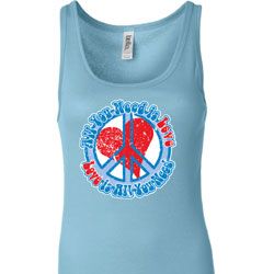 Ladies Peace Tanktop All You Need is Love Longer Length Tank Top
