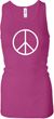 Ladies Peace Tanktop Basic Peace White Longer Length Racerback Tank