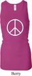 Ladies Peace Tanktop Basic Peace White Longer Length Racerback Tank