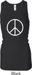 Ladies Peace Tanktop Basic Peace White Longer Length Racerback Tank