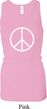 Ladies Peace Tanktop Basic Peace White Longer Length Racerback Tank