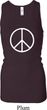 Ladies Peace Tanktop Basic Peace White Longer Length Racerback Tank
