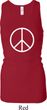 Ladies Peace Tanktop Basic Peace White Longer Length Racerback Tank