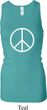 Ladies Peace Tanktop Basic Peace White Longer Length Racerback Tank