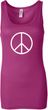 Ladies Peace Tanktop Basic Peace White Longer Length Tank Top