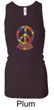 Ladies Peace Tanktop Funky Peace Longer Length Racerback Tank Top