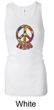 Ladies Peace Tanktop Funky Peace Longer Length Racerback Tank Top