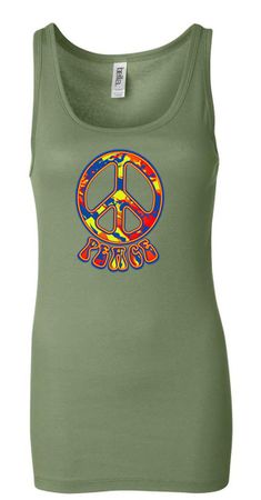 Ladies Peace Tanktop Funky Peace Longer Length Tank Top