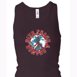 Ladies Peace Tanktop Give Peace a Chance Longer Length Racerback Tank