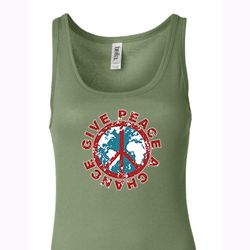 Ladies Peace Tanktop Give Peace a Chance Longer Length Tank Top