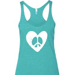 Ladies Peace Tanktop Hippie Heart Peace Tri Blend Racerback Ladies Peace Tanktop Hippie Heart Peace Tri Blend Racerback