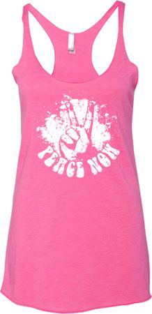 Ladies Peace Tanktop Peace Now Tri Blend Racerback Tank Top