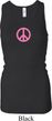 Ladies Peace Tanktop Pink Peace Longer Length Racerback Tank