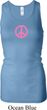 Ladies Peace Tanktop Pink Peace Longer Length Racerback Tank