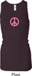 Ladies Peace Tanktop Pink Peace Longer Length Racerback Tank