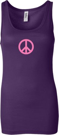Ladies Peace Tanktop Pink Peace Longer Length Tank Top