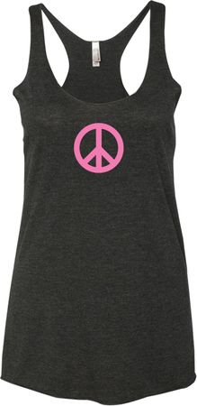 Ladies Peace Tanktop Pink Peace Tri Blend Racerback Tank Top
