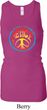 Ladies Peace Tanktop Psychedelic Peace Longer Length Racerback Tank