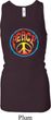 Ladies Peace Tanktop Psychedelic Peace Longer Length Racerback Tank