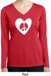 Ladies Peace Tee Hippie Heart Peace Dry Wicking Long Sleeve