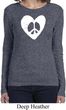 Ladies Peace Tee Hippie Heart Peace Long Sleeve