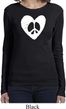 Ladies Peace Tee Hippie Heart Peace Long Sleeve