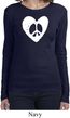 Ladies Peace Tee Hippie Heart Peace Long Sleeve