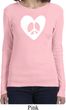 Ladies Peace Tee Hippie Heart Peace Long Sleeve