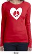 Ladies Peace Tee Hippie Heart Peace Long Sleeve