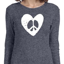 Ladies Peace Tee Hippie Heart Peace Long Sleeve Ladies Peace Tee Hippie Heart Peace Long Sleeve