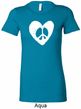 Ladies Peace Tee Hippie Heart Peace Longer Length Shirt