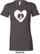Ladies Peace Tee Hippie Heart Peace Longer Length Shirt