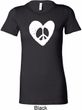 Ladies Peace Tee Hippie Heart Peace Longer Length Shirt