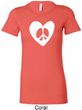 Ladies Peace Tee Hippie Heart Peace Longer Length Shirt