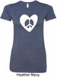 Ladies Peace Tee Hippie Heart Peace Longer Length Shirt