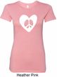 Ladies Peace Tee Hippie Heart Peace Longer Length Shirt