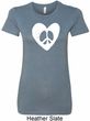 Ladies Peace Tee Hippie Heart Peace Longer Length Shirt