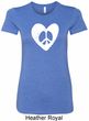 Ladies Peace Tee Hippie Heart Peace Longer Length Shirt
