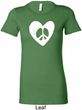 Ladies Peace Tee Hippie Heart Peace Longer Length Shirt