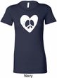 Ladies Peace Tee Hippie Heart Peace Longer Length Shirt